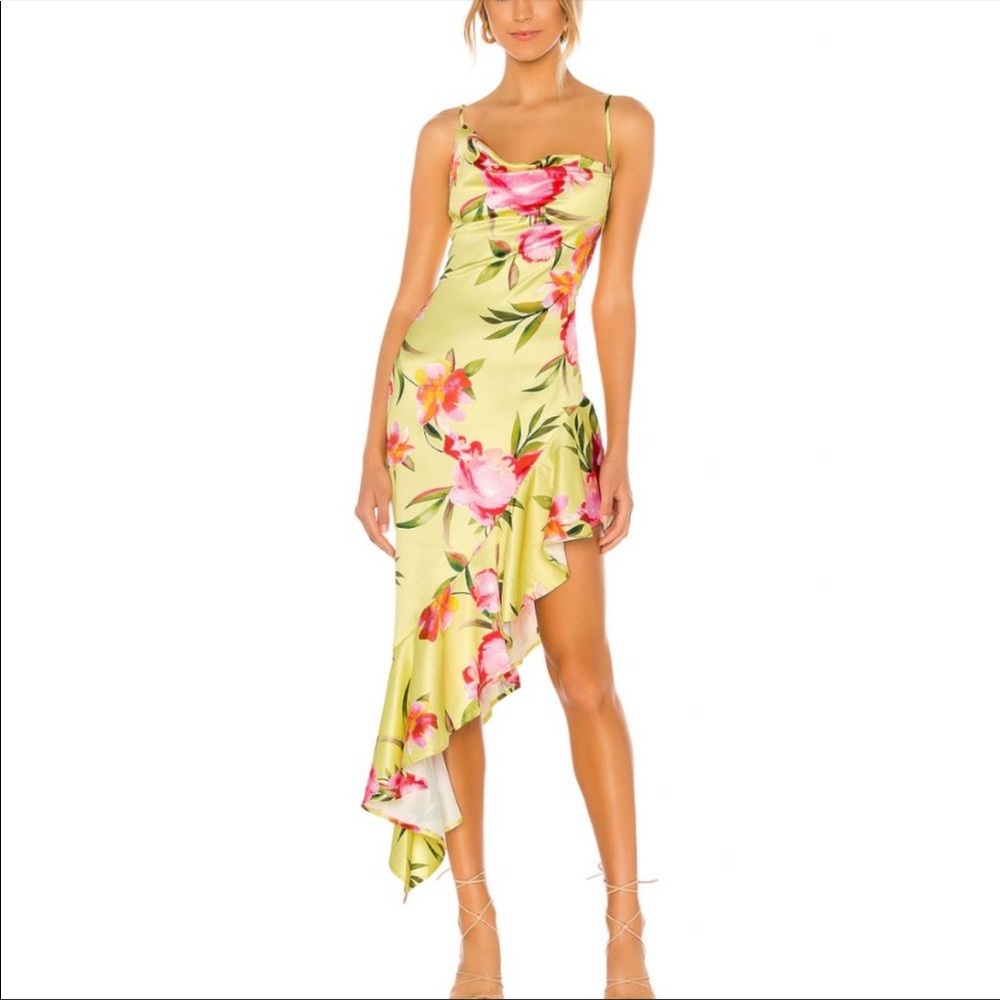 NBD Kaz Gown in Yellow Watercolor - Picture 2 of 6